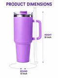 1 ltr Purple Stainless Steel Vacuum Insulated Tumbler, with Straw and Handle .. - ANS Billons