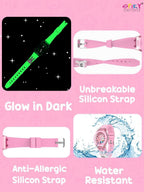3D Cartoon Kids Analog Watch with 7 Multicolor LED Glowing Lights Pink Watch for Girls - ANS Billons