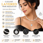 Elegant Double Layer Necklace Elevate your everyday style with this modern geometric pendant necklace and matching earrings.