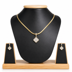 Enhance your style with this elegant Clover Pendant Necklace Set.