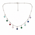 Elegant Multi-Color Charm Necklace