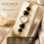 Elegant Black Stone Women's Bracelet Watch