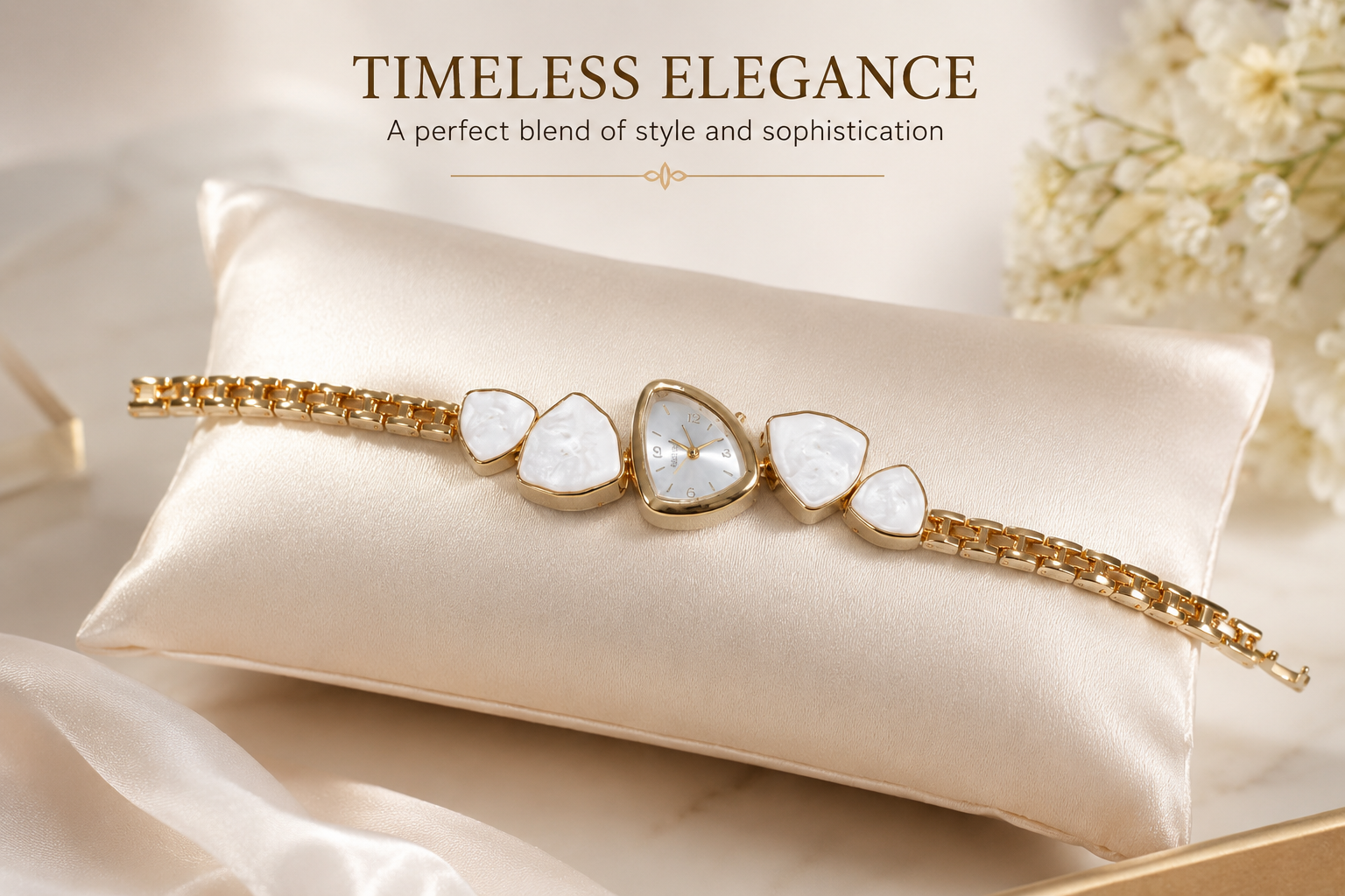 Elegant White Stone Women's Bracelet Watch