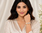 Elegant White Stone Women's Bracelet Watch