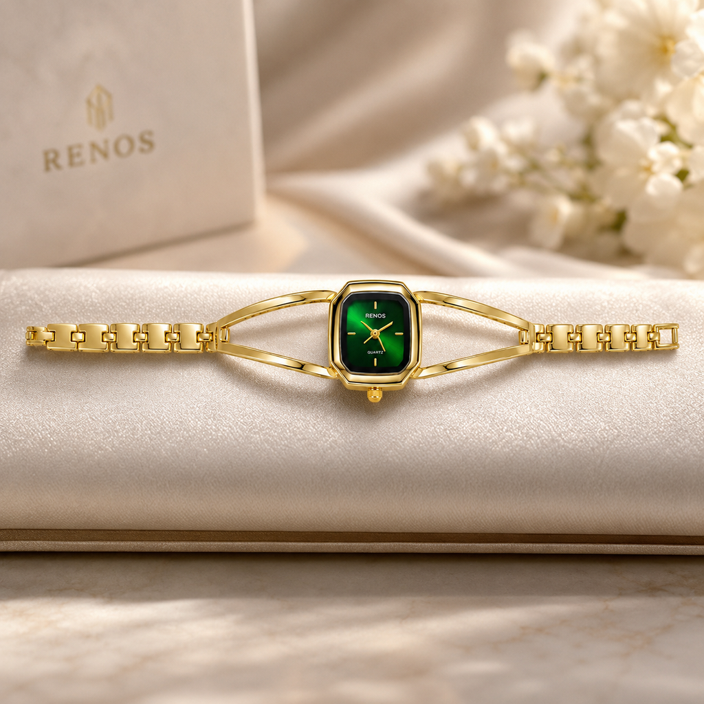 Elegant Emerald Green Sunburst Dial watch