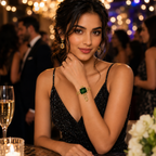 Elegant Emerald Green Sunray Dial watch