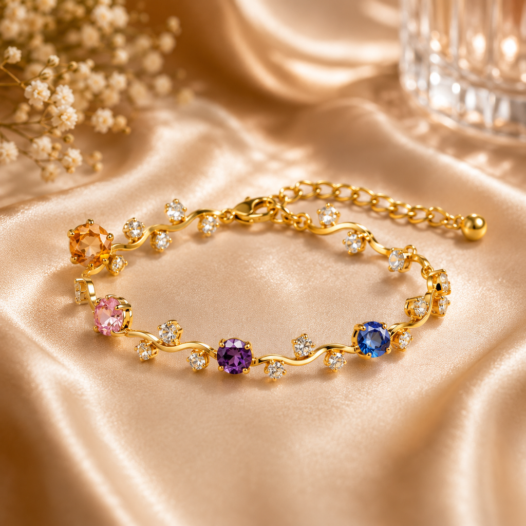 Premium Gemstone Swirl Bracelet