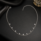 Elegant Silver Disc Charm Necklace