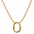 Elegant Gold Oval Pendant Necklace