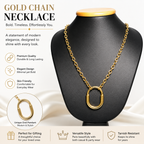 Elegant Gold Oval Pendant Necklace