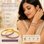 Elegant Gold Glitter Bangles for Women