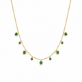 Elegant Green Heart Charm Necklace Set for Women