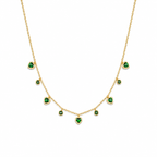 Elegant Green Heart Charm Necklace Set for Women