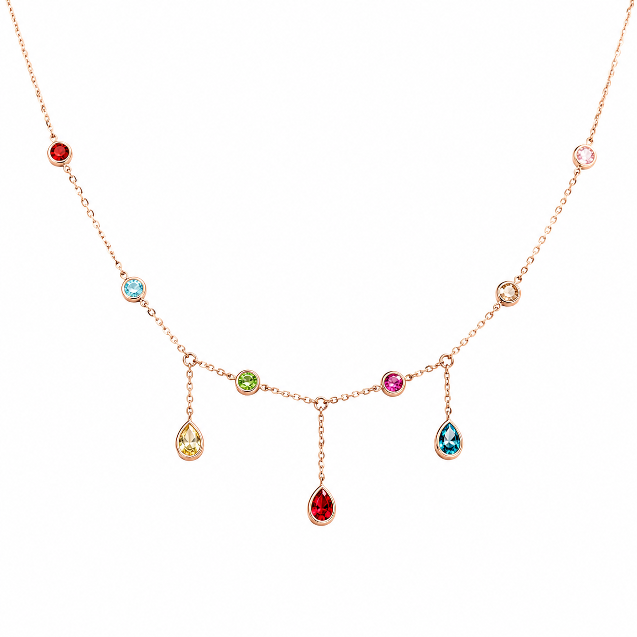 MULTI COLOR STONE NECKLACE – PARTY WEAR ELEGANCE