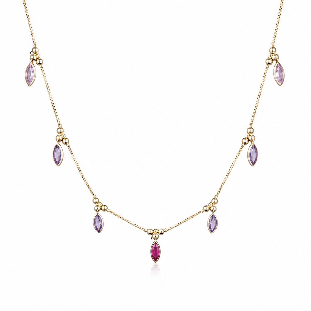 Elegant Purple Drop Stone Necklace for Women – Party Wear Collection