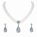Luxury Pearl Necklace &amp; Earrings Set
