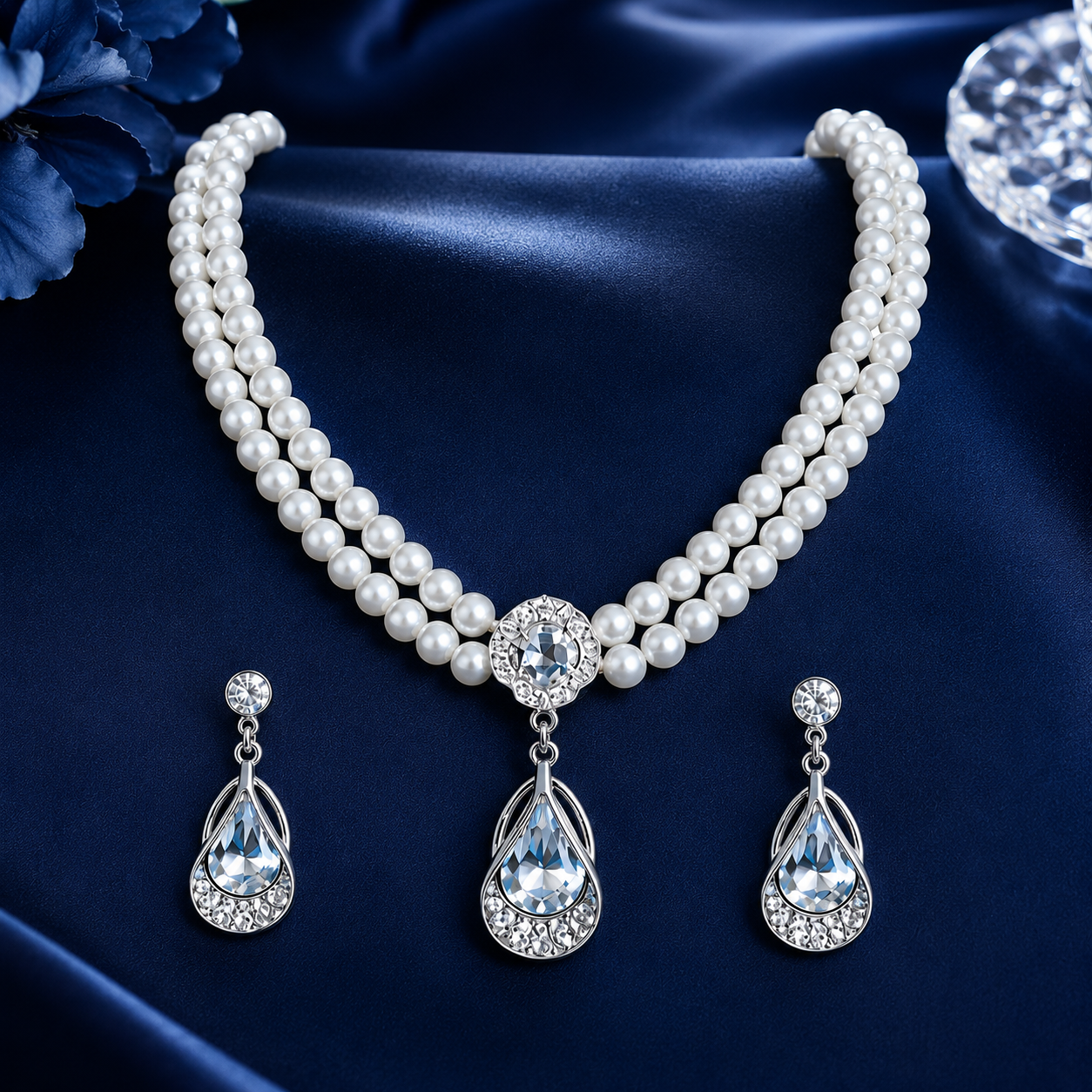 Luxury Pearl Necklace &amp; Earrings Set