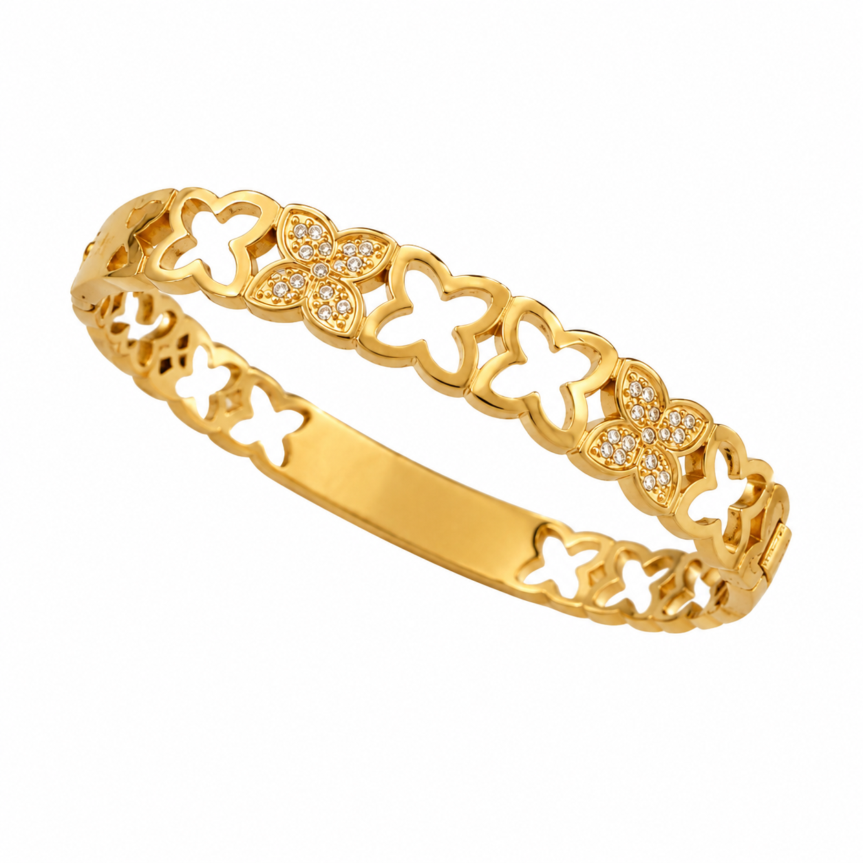 &nbsp;Gold Plated Floral Cut-Out Kada for Women