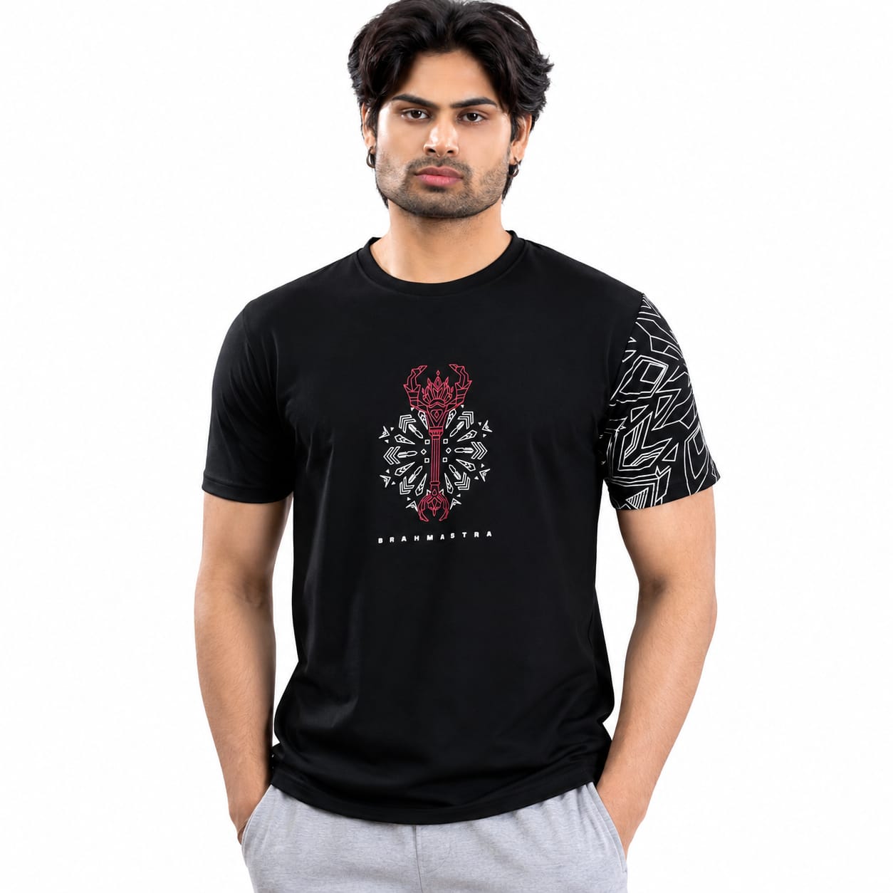 Men's Round Neck Printed T-Shirt | Premium Tencel Lycra Fabric | Street Wear Graphic Print | Half Sleeve Casual Tee