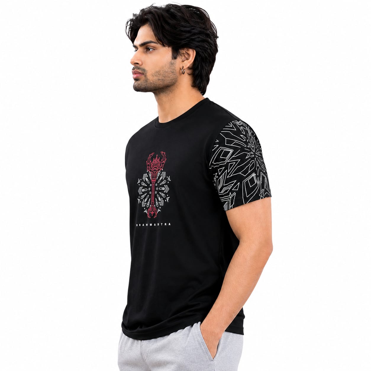 Men's Round Neck Printed T-Shirt | Premium Tencel Lycra Fabric | Street Wear Graphic Print | Half Sleeve Casual Tee