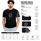 Men's Round Neck Printed T-Shirt | Premium Tencel Lycra Fabric | Street Wear Graphic Print | Half Sleeve Casual Tee