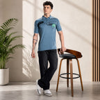 Men's Printed Polo T-Shirt | Fancy Collar Half Sleeve | Imported Tencil Lycra Fabric | 220-225 GSM | Regular Fit | Casual & Daily Wear