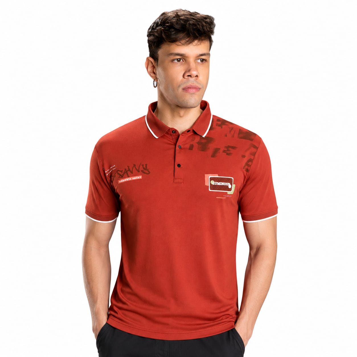 Men's Printed Polo T-Shirt | Fancy Collar Half Sleeve | Imported Tencel Lycra Fabric | Soft Stretch Casual Wear