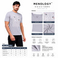 MENOLOGY Men's Holistic Printed Round Neck Half Sleeve T-Shirt | Imported Canvas Fabric | Regular Fit | Light Grey
