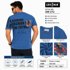 GRIEZMAN Men's Oversized Drop Shoulder T-Shirt | Cotton Looper Fabric | Canvas Back Print | Round Neck Half Sleeve | Casual Graphic Tee
