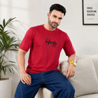 Men's Oversized Drop Shoulder Cotton Looper T-Shirt | Front & Back Canvas Print | Half Sleeve Round Neck | Casual Graphic Tee
