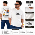 Griezman Men's Oversized Drop Shoulder T-Shirt | Cotton Looper | F&B Canvas Print | Half Sleeve Round Neck Casual Graphic Tee
