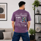 GRIEZMAN Men's Oversized Drop Shoulder T-Shirt | Cotton Looper | Graphic Back Print | Relax Front Print | Round Neck Half Sleeve | Casual Streetwear