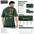 Griezman Men's Oversized Drop Shoulder T-Shirt | Cotton Looper Fabric | Graphic F&B Canvas Print | Round Neck Half Sleeve | Casual Streetwear