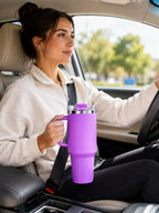 1 ltr Purple Stainless Steel Vacuum Insulated Tumbler, with Straw and Handle  ..