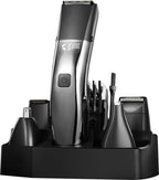 BEARDO Chrome Beast Grooming Kit Multipurpose, Full Body Groomer Trimmer 90 min  Runtime 40 Length Settings (Black, Silver)