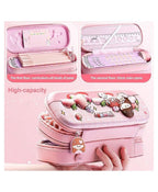 3D rabbit print double layer EVA pencil case for kids