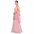 Women's Pink Embroidered Kurta Palazzo Set with Dupatta | Festive &amp; Party Wear Ethnic Suit