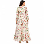 Premium Women's Floral Printed Co-Ord Set with Jacket &amp; Palazzo Pants