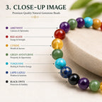 Natural Seven Chakra Bracelet for Men &amp; Women