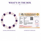 ANS BILLION Natural Rose Quartz, Amethyst &amp; Clear Quartz Crystal Bracelet for Men &amp; Women | 8 mm Genuine Gemstone Beads