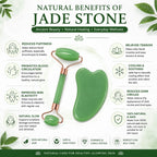 Premium Jade Roller &amp; Gua Sha Set for Face Massage