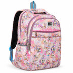 Floral Printed School & College Backpack for Girls & Women | Lightweight Quilted Backpack | Water-Resistant Polyester | Multiple Compartments | Travel, Office & Daily Use