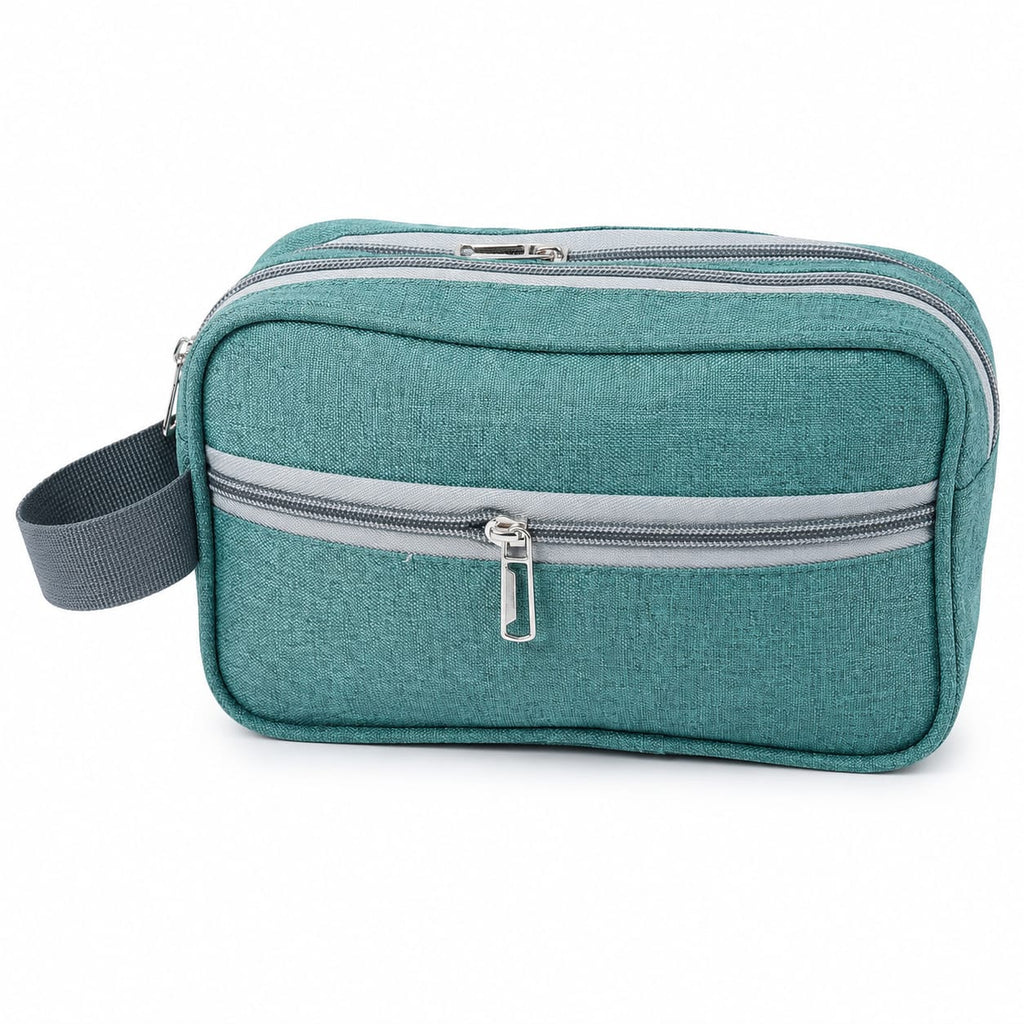 ANS BILLION Premium Travel Toiletry Bag for Men & Women | Multi-Compartment Shaving Kit Organizer | Water-Resistant Travel Cosmetic & Bathroom Organizer | Portable Wash Bag (Teal)