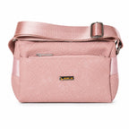 Women's Crossbody Sling Bag | Premium Textured PU Leather Shoulder Bag | Adjustable Strap | Lightweight Multi-Pocket Travel & Daily Use Handbag | Pink Bullet Points