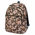 Floral Printed Quilted Backpack for Girls & Women | Lightweight Water-Resistant School, College & Travel Bag | Multi-Compartment Laptop Backpack | Black Floral