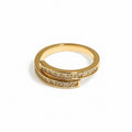 Elegant Gold-Plated Crystal Adjustable Ring for Women