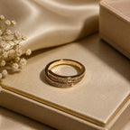 Elegant Gold-Plated Crystal Adjustable Ring for Women