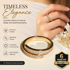 Elegant Gold-Plated Crystal Adjustable Ring for Women