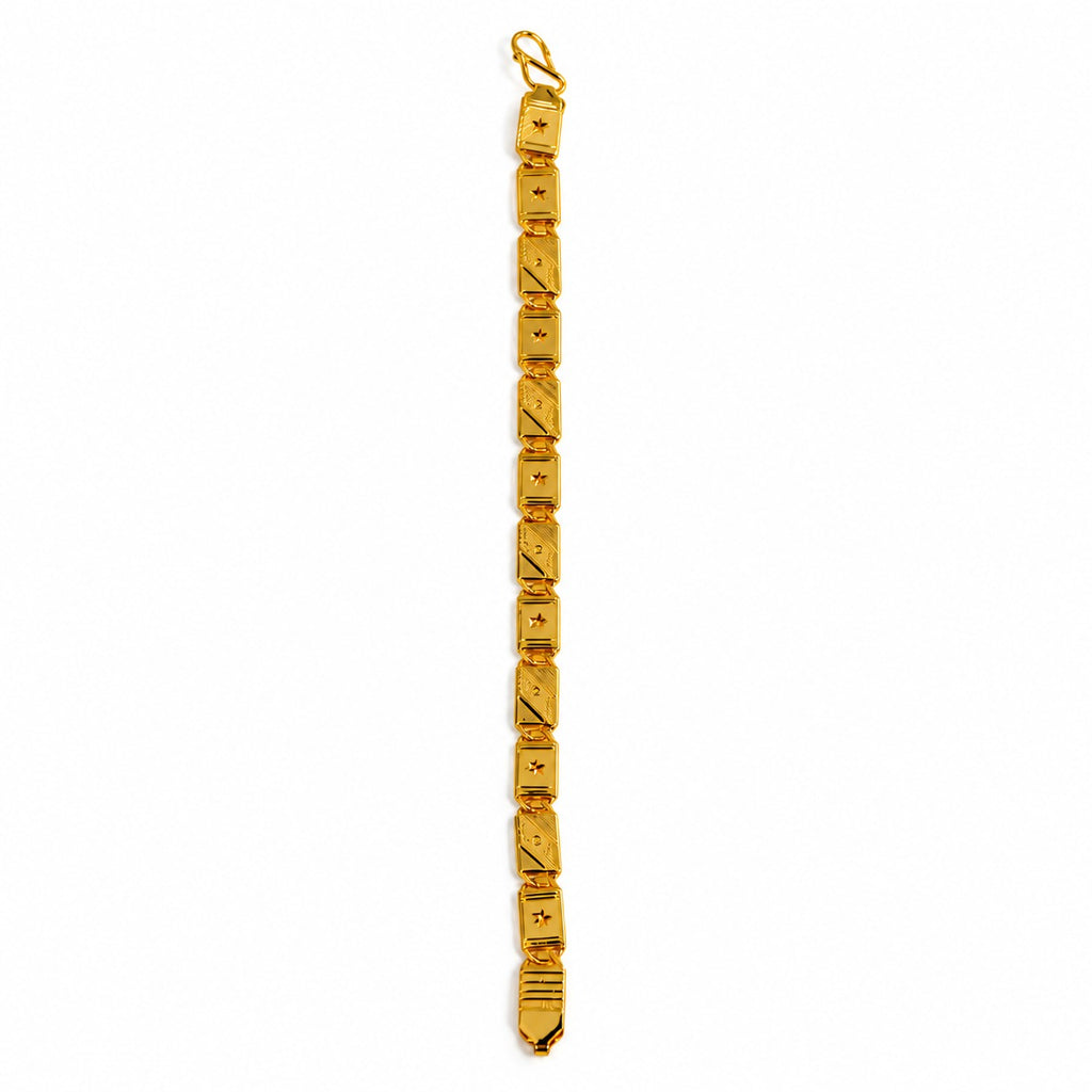 Premium Gold-Plated Men's Bracelet – Geometric Link Design