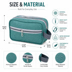 ANS BILLION Premium Travel Toiletry Bag for Men & Women | Multi-Compartment Shaving Kit Organizer | Water-Resistant Travel Cosmetic & Bathroom Organizer | Portable Wash Bag (Teal)